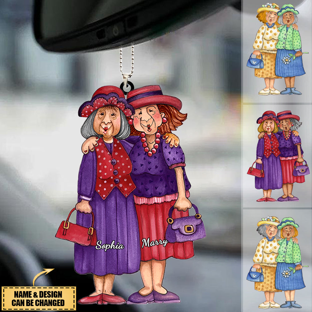 Personalized Old Friends/Bestie Acylic Car Hanging Ornament