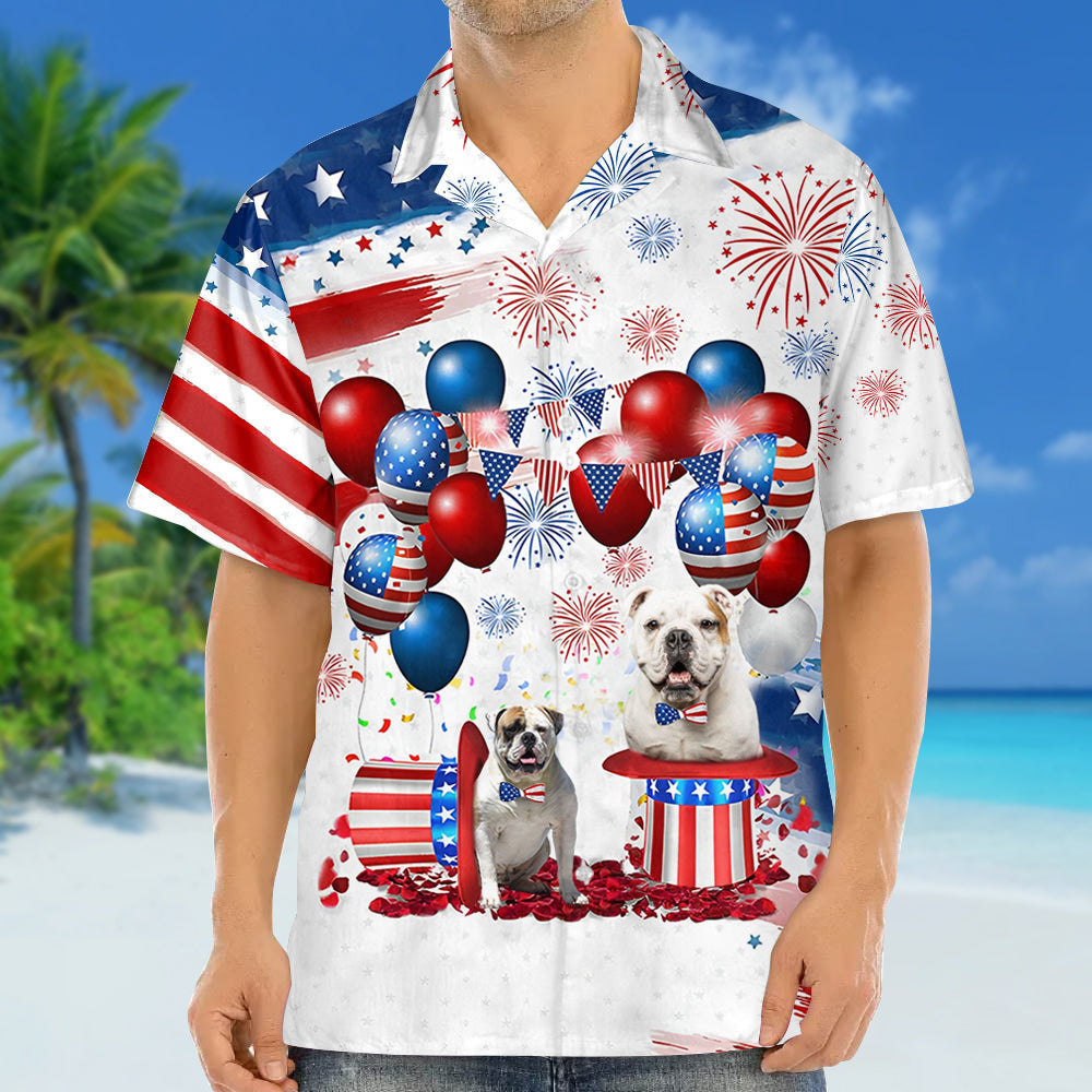 American Bulldog Independence Day Hawaiian Shirt