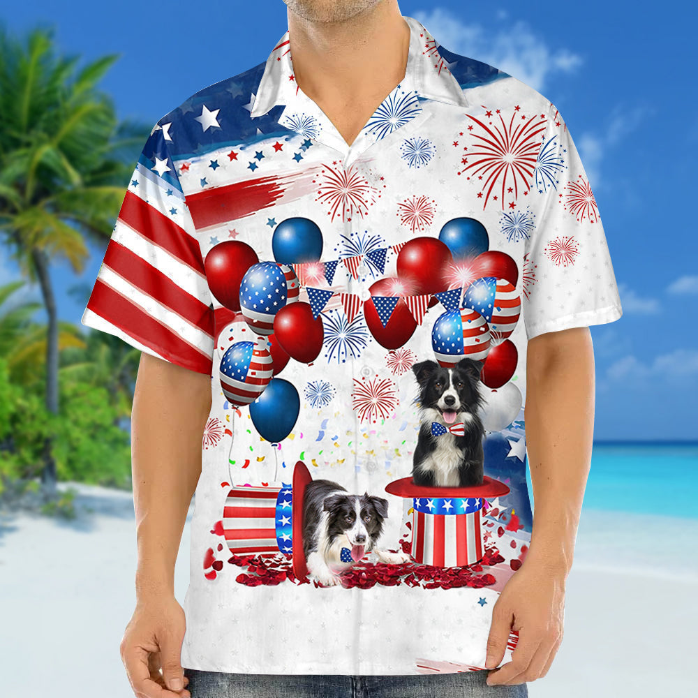 Border Collie Independence Day Hawaiian Shirt