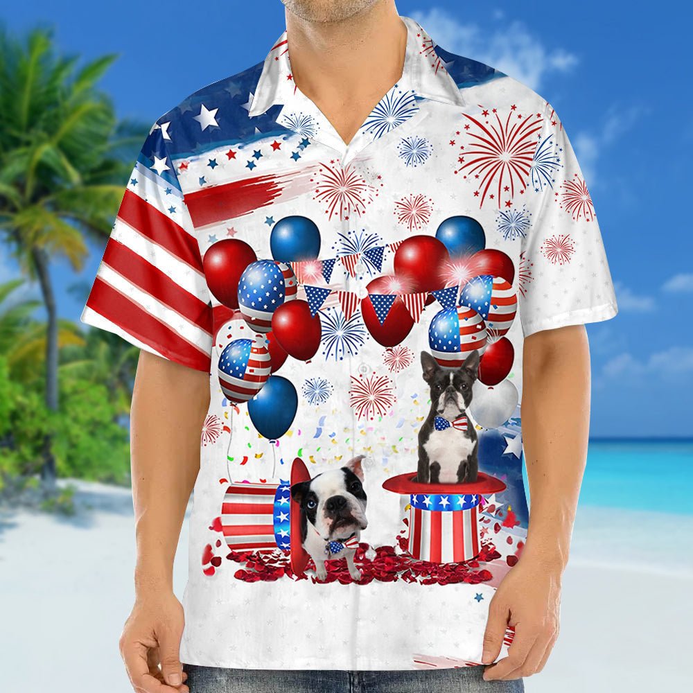 Boston terrier Independence Day Hawaiian Shirt