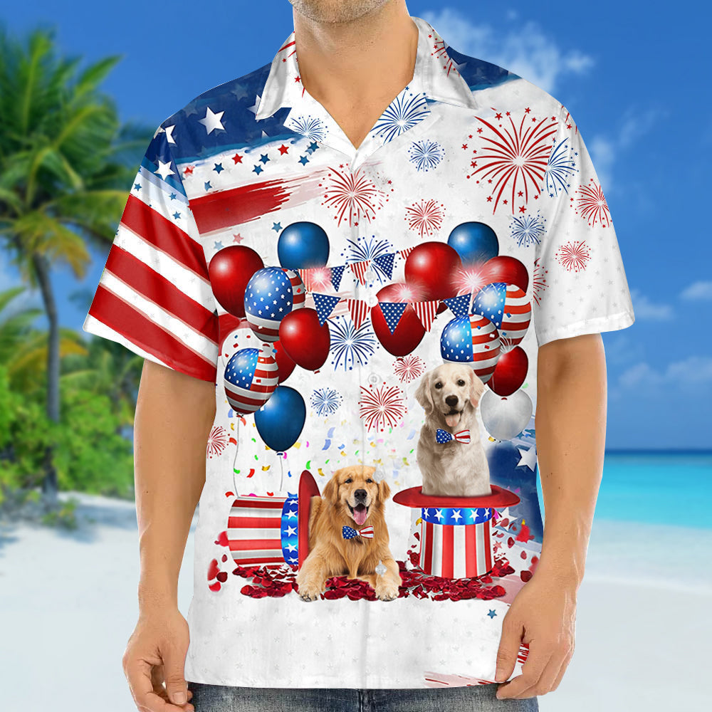 Golden Retriever Independence Day Hawaiian Shirt