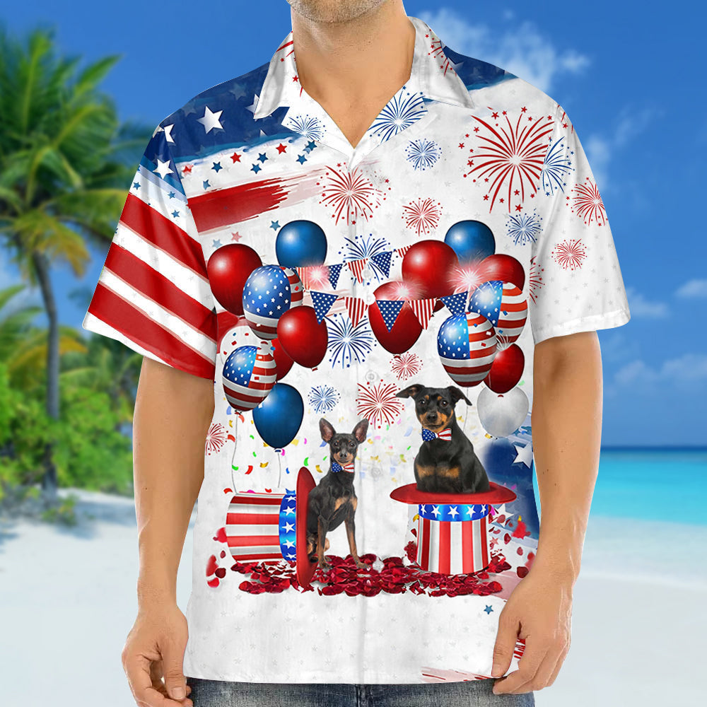 Miniature Pinscher Independence Day Hawaiian Shirt