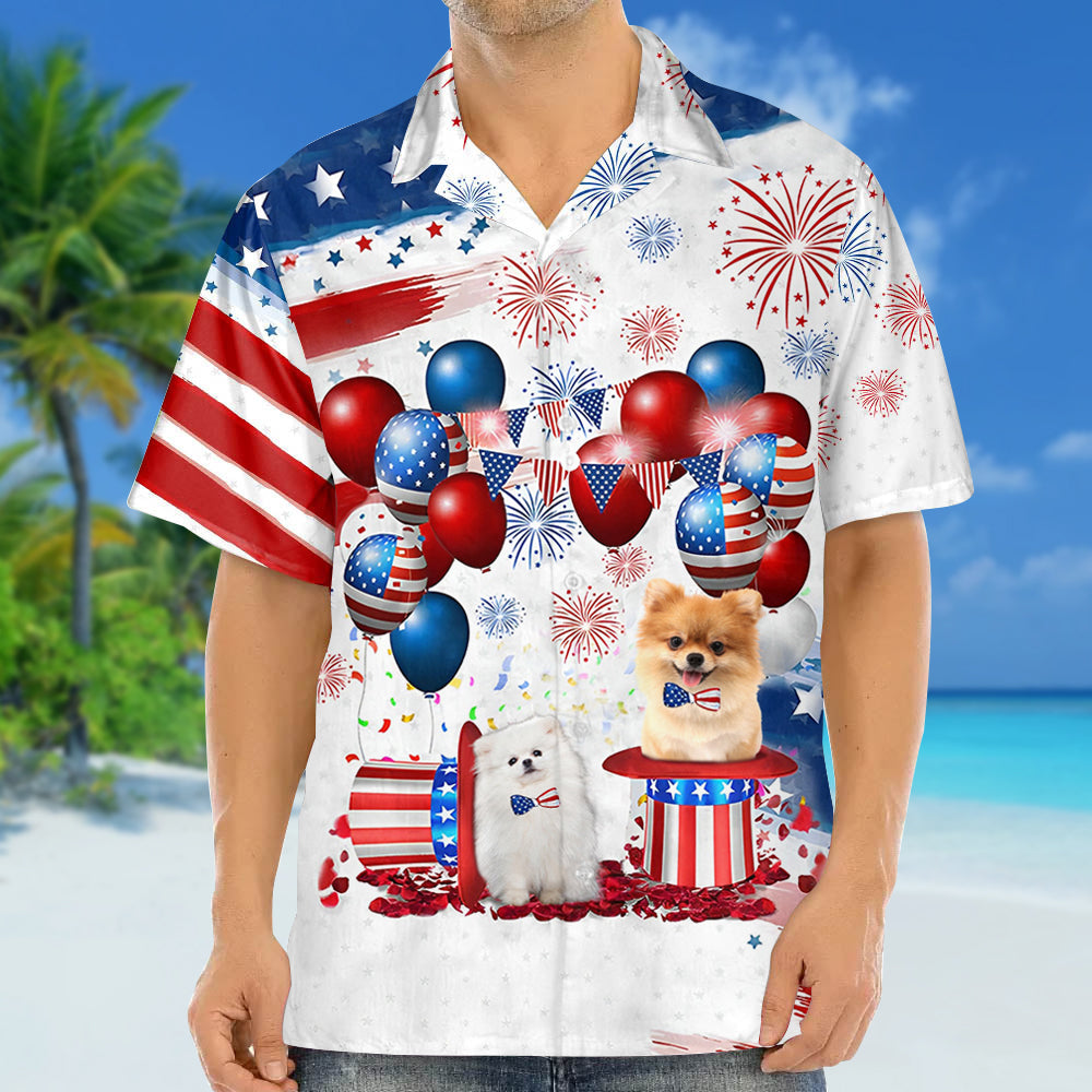 Pomeranian Independence Day Hawaiian Shirt