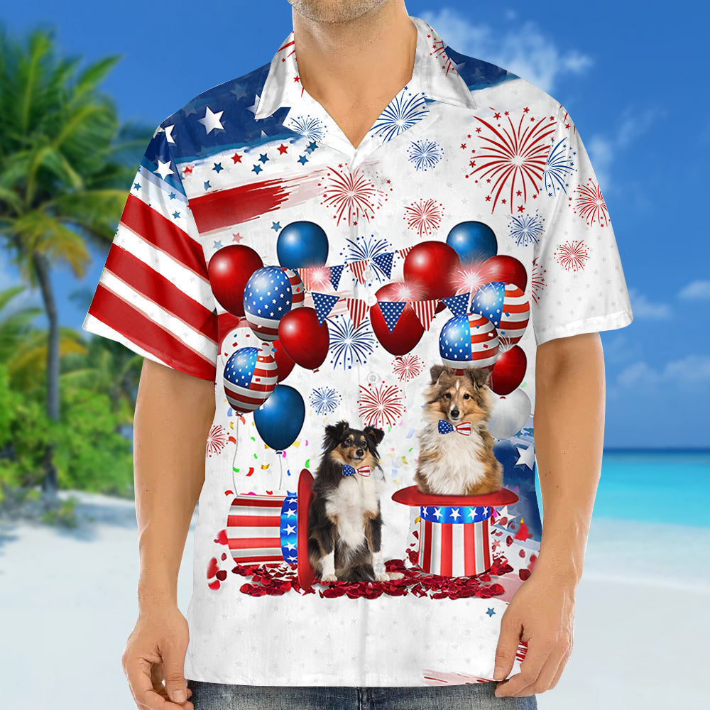 Shetland Sheepdog Independence Day Hawaiian Shirt